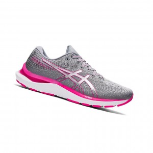 Sheet Rock / Pink Glo Women's Asics GEL-CUMULUS 24 (D) Running Shoes | 217-HISYPQ