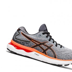 Sheet Rock / Shocking Orange Men's Asics GEL-NIMBUS 24 Running Shoes | 039-CBMKXS