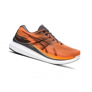 Shocking Orange / Black Men's Asics GlideRide 3 Running Shoes | 567-FQAYLS