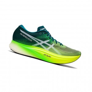 Velvet Pine / Safety Yellow Men's Asics METASPEED EDGE+ Running Shoes | 890-XQVGWI