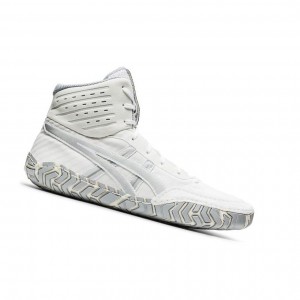 White Men's Asics AGGRESSOR 4 Wrestling Shoes | 604-ZJCGDH