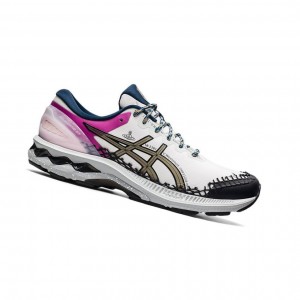 White Men's Asics GEL-KAYANO 27 Running Shoes | 271-VLHMKD