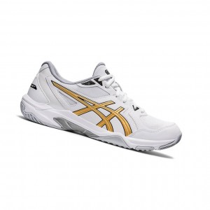 White Men's Asics GEL-ROCKET 10 Volleyball Shoes | 801-FMXKZL