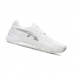 White Men's Asics GEL-Resolution 8 Tennis Shoes | 974-GELKON