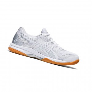 White Women's Asics GEL-FURTHER UP Volleyball Shoes | 783-GRTYCZ