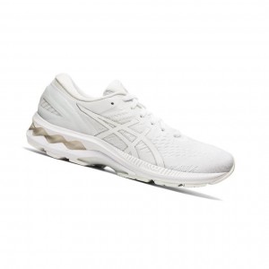White Women's Asics GEL-KAYANO 27 Running Shoes | 247-XRUBYM