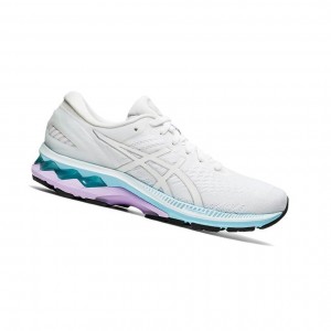 White Women's Asics GEL-KAYANO 27 Running Shoes | 159-UYSBGI