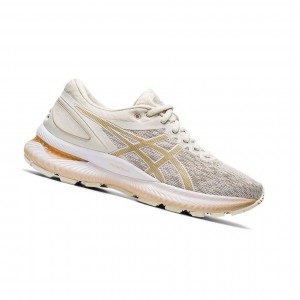 White Women's Asics GEL-NIMBUS 22 Knit Running Shoes | 109-EZQKWJ