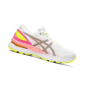 White Women's Asics GEL-NIMBUS 22 LITE-SHOW Running Shoes | 196-EIYWTL