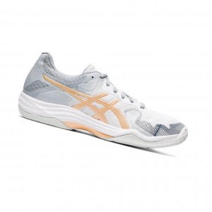 White Women's Asics GEL-TACTIC 2 Volleyball Shoes | 290-IOTDMS