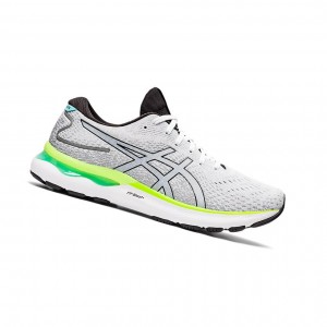 White / Black Men's Asics GEL-NIMBUS 24 Running Shoes | 501-PNQTZO