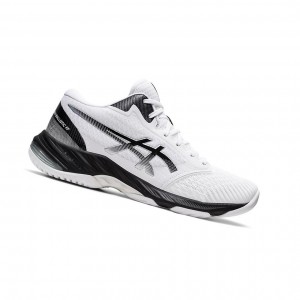 White / Black Men's Asics NETBURNER BALLISTIC FF MT 3 Volleyball Shoes | 452-MYQCJP