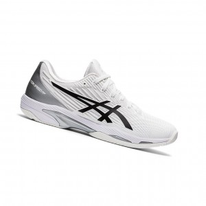 White / Black Men's Asics SOLUTION SPEED FF 2 Tennis Shoes | 263-BRZCFA