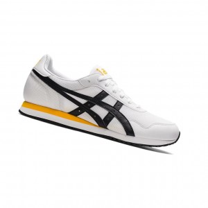 White / Black Men's Asics TIGER RUNNER Sneakers | 157-WFSOGE