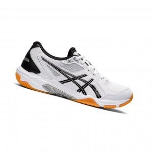 White / Black Women's Asics GEL-ROCKET 10 Volleyball Shoes | 583-PBIAKT