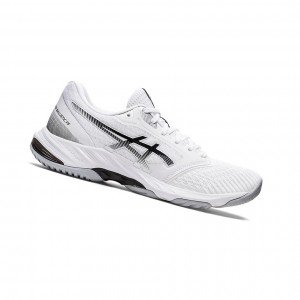 White / Black Women's Asics NETBURNER BALLISTIC FF 3 Volleyball Shoes | 167-LGYNWQ
