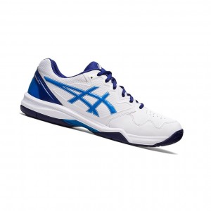 White / Blue Men's Asics GEL-DEDICATE 7 Tennis Shoes | 023-PWETHG