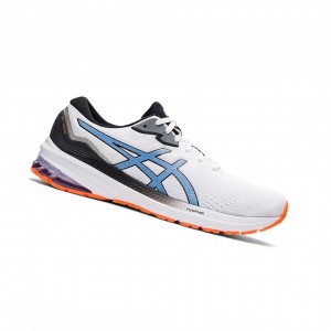 White / Blue Men's Asics GT-1000 11 Running Shoes | 742-YMDZKJ