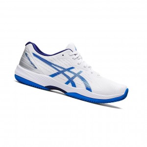 White / Blue Men's Asics SOLUTION SWIFT FF CLAY Tennis Shoes | 586-PCLDMF