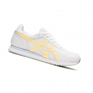 White / Butter Women's Asics TIGER RUNNER Sneakers | 186-KVATBD