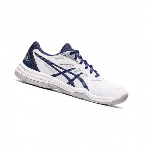 White / Deep Ocean Women's Asics UPCOURT 5 Volleyball Shoes | 415-QFVBTK