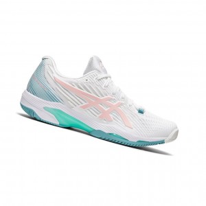 White / Frosted Rose Women's Asics SOLUTION SPEED FF 2 Tennis Shoes | 758-GLQBWN