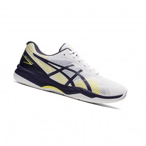 White / Indigo Fog Men's Asics GEL-GAME 8 Tennis Shoes | 854-HALTWQ