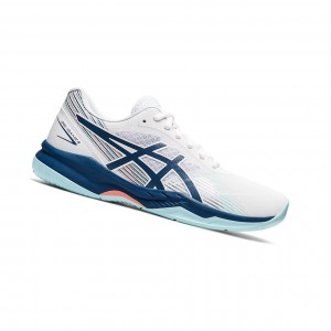 White / Light Indigo Women's Asics GEL-GAME 8 Tennis Shoes | 396-XAGPZN