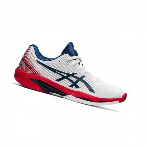 White / Mako Blue Men's Asics SOLUTION SPEED FF 2 Tennis Shoes | 938-KCRJEW