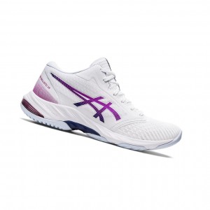 White / Orchid Women's Asics NETBURNER BALLISTIC FF MT 3 Volleyball Shoes | 073-TYFICK