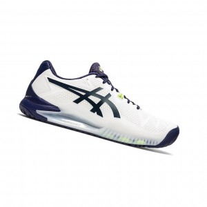 White / Peacoat Men's Asics GEL-Resolution 8 Tennis Shoes | 693-AXJWVY