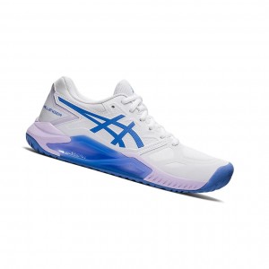 White / Periwinkle Blue Women's Asics GEL-CHALLENGER 13 Tennis Shoes | 249-VPFRBK