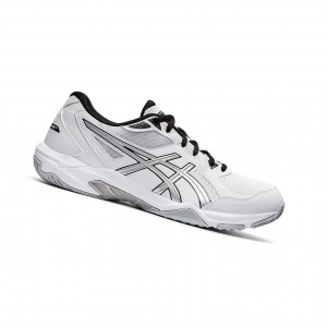 White / Pure Silver Men's Asics GEL-ROCKET 10 Volleyball Shoes | 928-AWTSXY