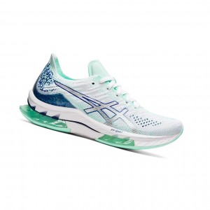 White / Pure Silver Women's Asics KINSEI BLAST Running Shoes | 637-UQLGYF