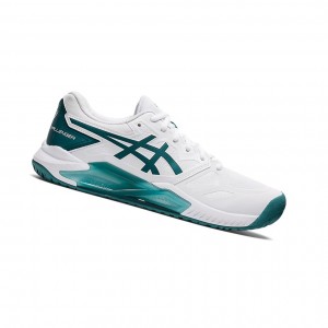 White / Velvet Pine Men's Asics GEL-CHALLENGER 13 Tennis Shoes | 649-AKSFNY